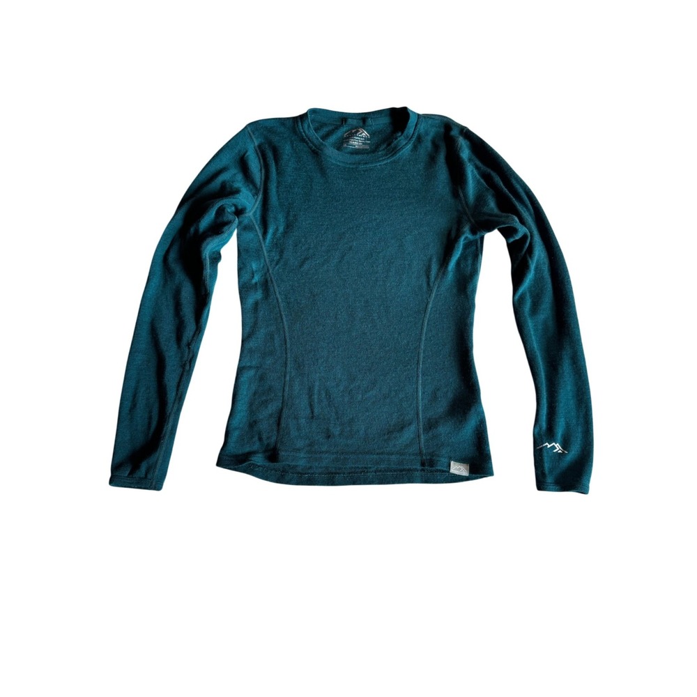 Merino.tech Womens XS 100% Superfine Merino Wool 250 Base Layer Top Teal Green